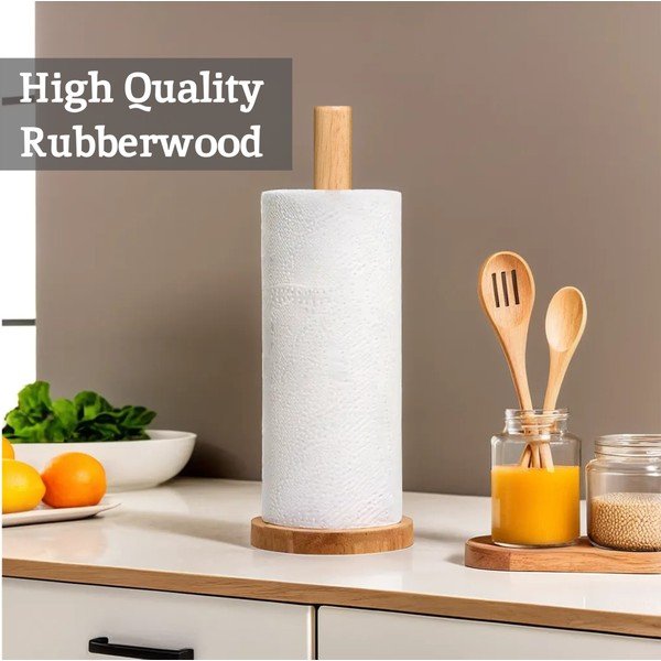 Drevený stojan na papierové utierky v prírodnej farbe ø 12 cm Soka – Premier Housewares-image-4
