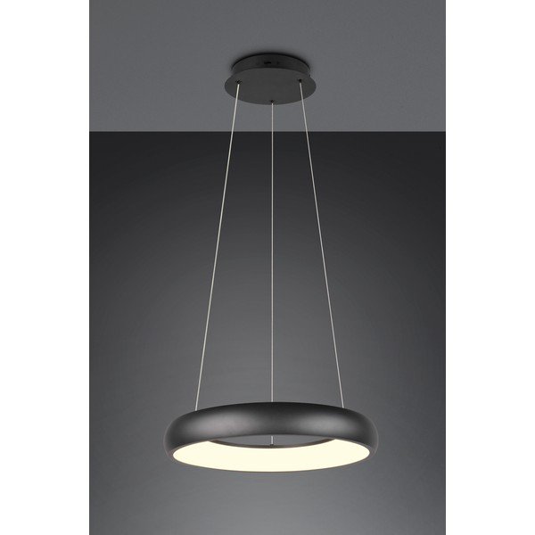 Matne čierne LED stmievateľné závesné svietidlo s kovovým tienidlom ø 46 cm Cardona – Trio-image-1