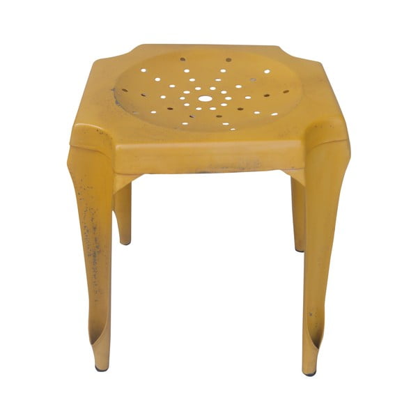 Kovový retro stolík Gion, žltý