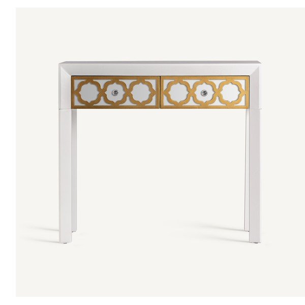 Biely konzolový stolík 33x90 cm Zaira – Burkina