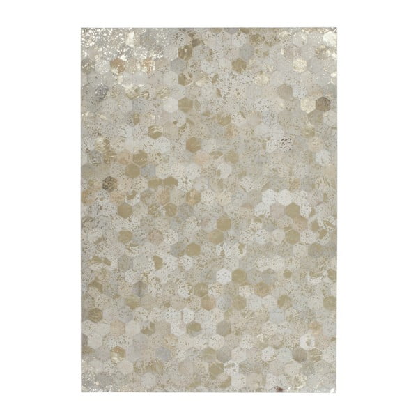 Krémovo-zlatý kožený koberec Daz, 160x230cm