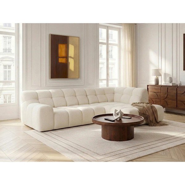 Biela rozkladacia/s elektrickým výsuvom sedadla rohová pohovka (pravý roh/do L) Andre – Bobochic Paris-image-3