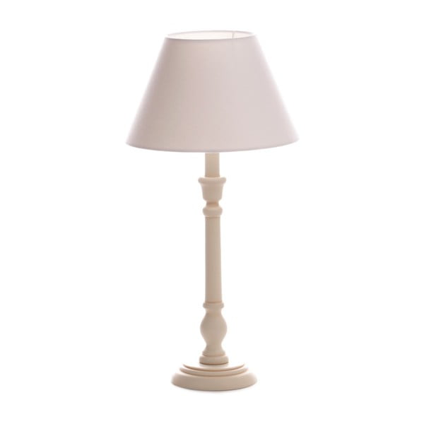 Biela stolová lampa Laura, breza, Ø 25 cm