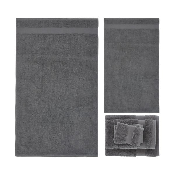 Tmavosivé froté bavlnené uteráky a osušky v súprave 6 ks Anti–Bacterial – Catherine Lansfield-image-2