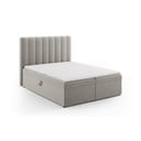 Sivá boxspring posteľ s úložným priestorom 160x200 cm Gina – Milo Casa