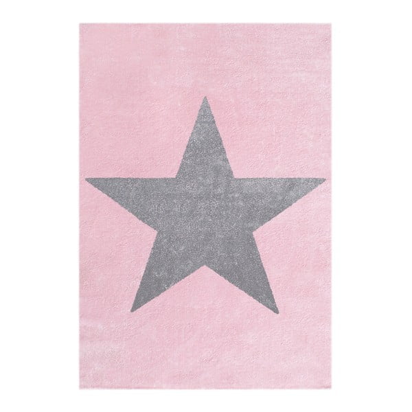 Ružovo-sivý detský koberec Happy Rugs Superstar, 80 × 150 cm