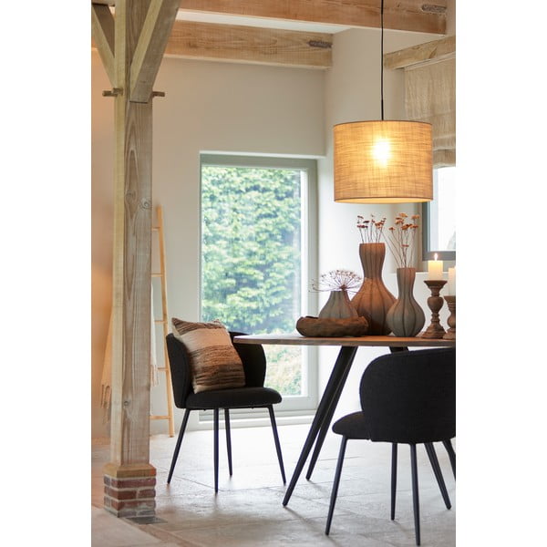 Čierne čalúnené jedálenské kreslo Elyna – Light & Living-image-3