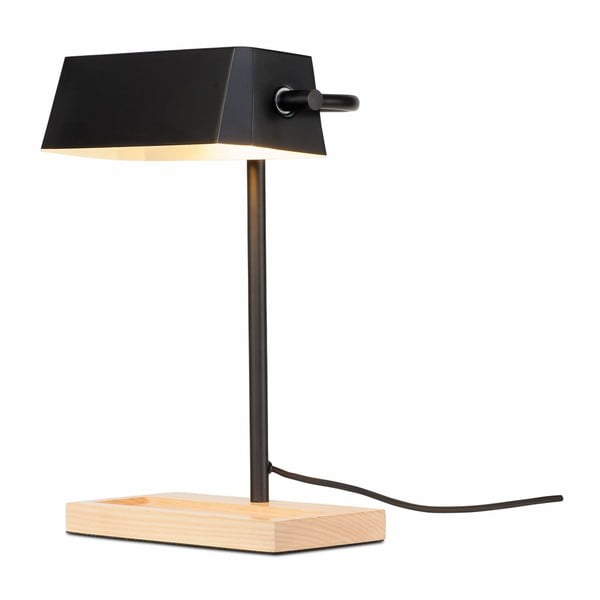 Stolová lampa s kovovým tienidlom v čierno-prírodnej farbe (výška 40 cm) Cambridge – it&#39;s about RoMi