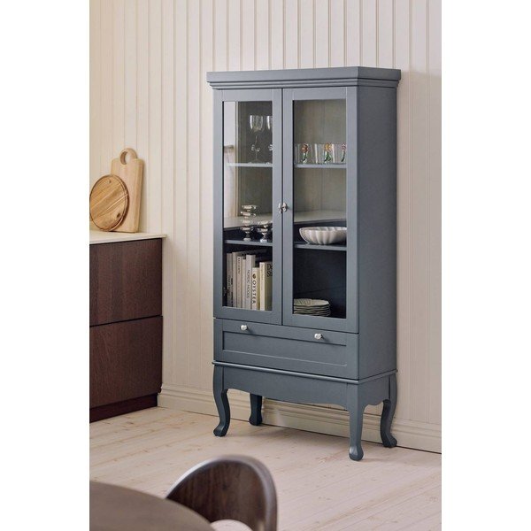 Sivá závesná vitrína z MDF 85x170,5x35 cm Prato – Ellos Home-image-3