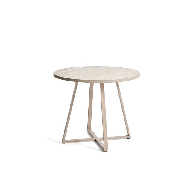 Okrúhly záhradný jedálenský stôl s keramickou doskou ø 90 cm Tella – Kave Home