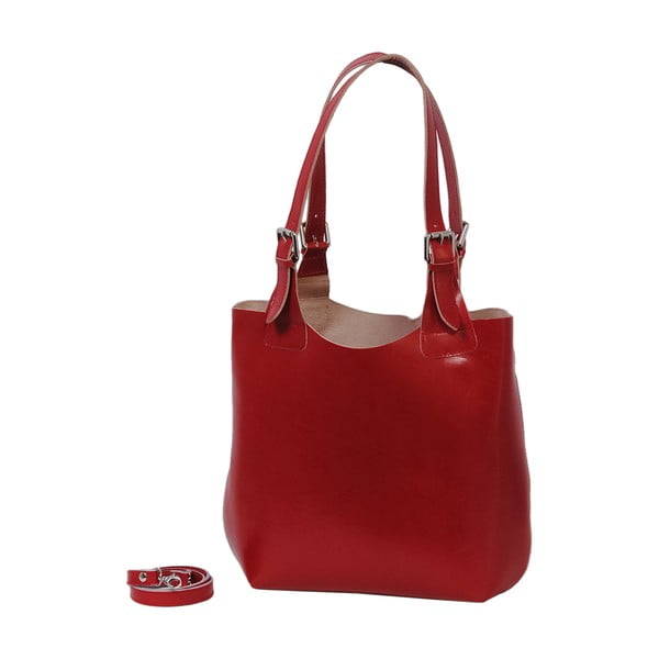 Červená kabelka z pravej kože Andrea Cardone Stefano