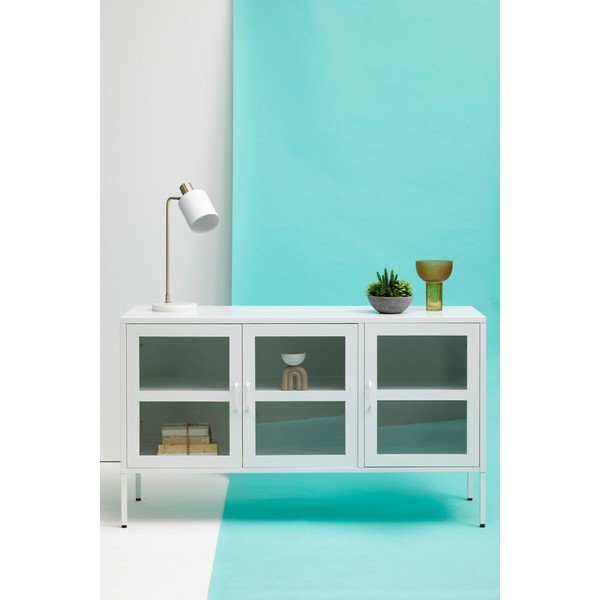 Biela oceľová vitrína 140x80x45 cm Acier – Premier Housewares-image-4