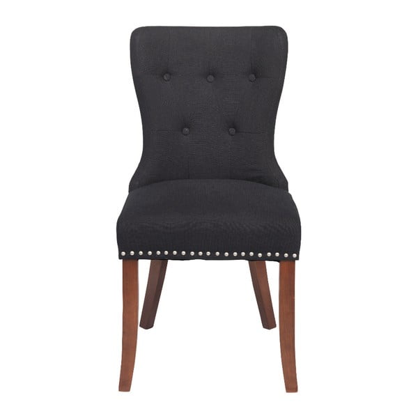 Čierna jedálenská stolička s hnedými nohami Rowico Adele