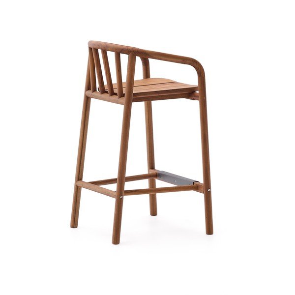 Drevená záhradná barová stolička v prírodnej farbe Turqueta – Kave Home-image-2