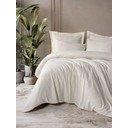 Béžové obliečky na jednolôžko z bavlny Renforcé 140x200 cm Checkered – Mila Home Luxury