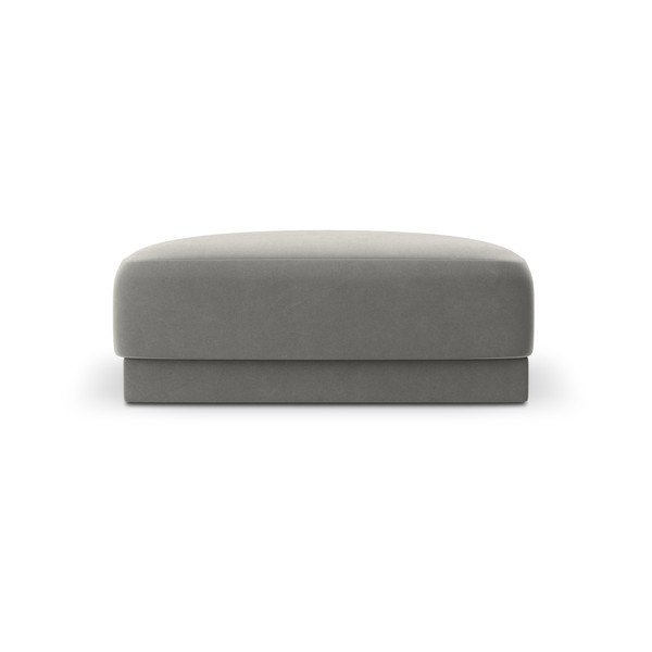 Sivý zamatový taburet Miley – Micadoni Home-image-3
