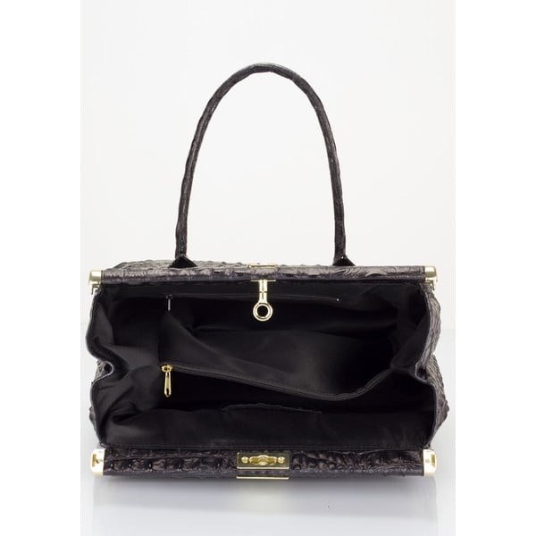 Čierna kožená kabelka Lisa Minardi Lantha-image-3