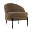 Sivohnedé kreslo z textílie buklé Noble – Leitmotiv