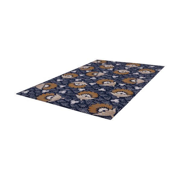 Tmavomodrý vlnený koberec 133x190 cm Chintz – Agnella-image-3