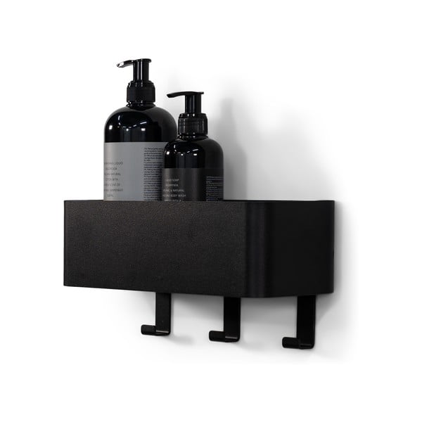 Čierna nástenná oceľová kúpeľňová polička Multi – Spinder Design-image-2