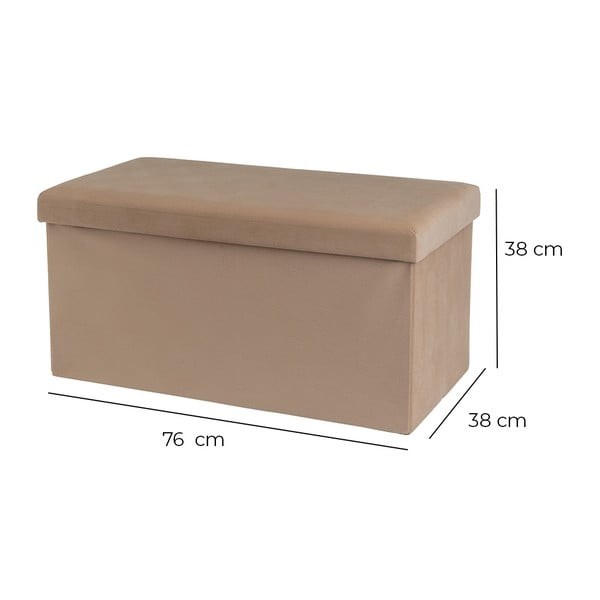 Svetlohnedý zamatový taburet Estela – Casa Selección-image-3