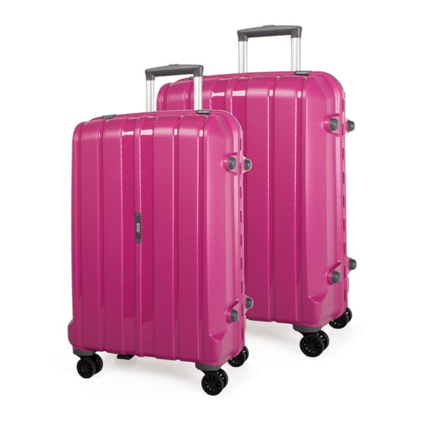 Sada 2 ružových cestovných kufrov na kolieskach Arsamar Moore
