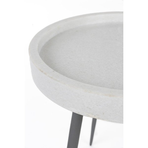Okrúhly odkladací stolík s mramorovou doskou ø 33 cm Karrara – White Label-image-2