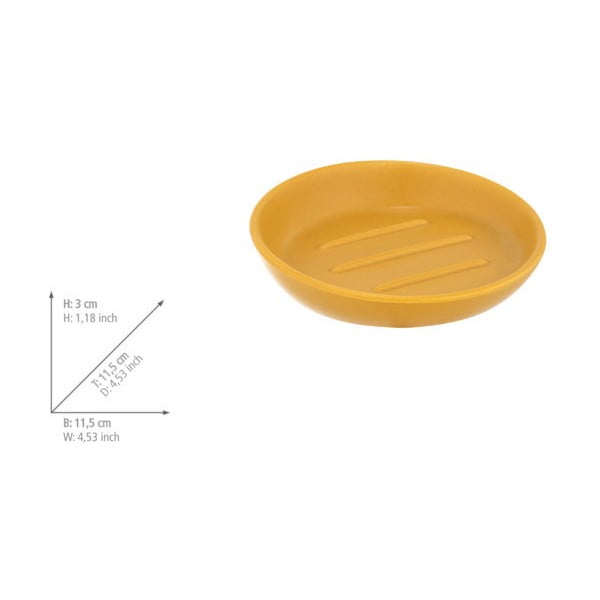 Žltá keramická nádoba na mydlo Badi - Wenko-image-4