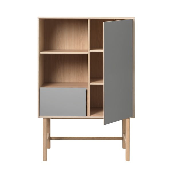 Sivá komoda s nohami z dubového dreva Unique Furniture Bilbao-image-1