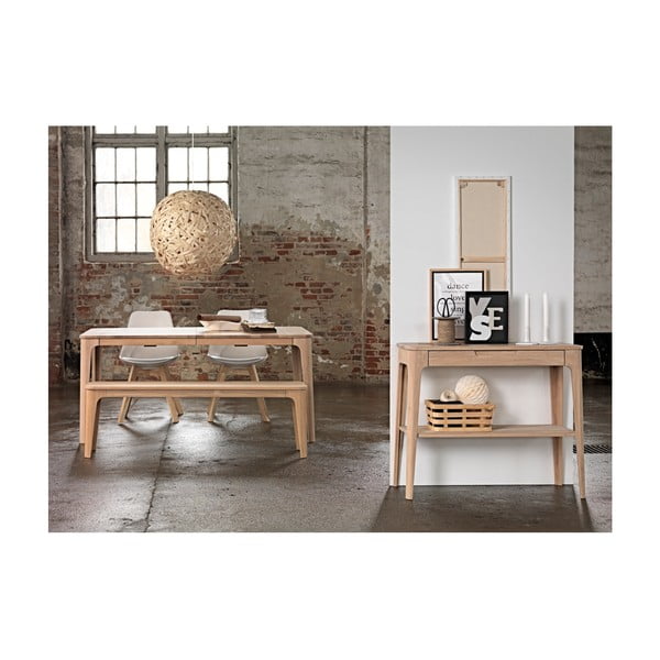 Konzolový stolík z dreva bieleho duba Unique Furniture Amalfi, 90 x 37 cm-image-1