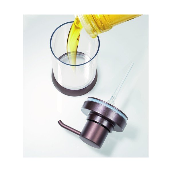 Dóza na mydlo s pumpičkou v tmavobronzovej farbe iDesign Haley-image-2