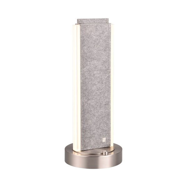 Sivá LED stolová lampa s hlasovým ovládaním/s ovládaním pomocou mobilnej aplikácie s textilným tienidlom (výška  51 cm) Cicara – CINQUE