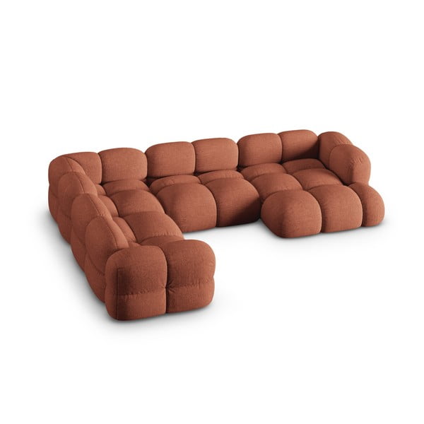 Rohová pohovka v tehlovej farbe (ľavý roh/do tvaru "U") Loretto – Cosmopolitan Design