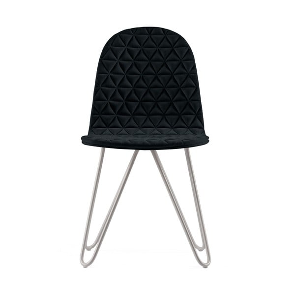 Čierna stolička s kovovými nohami IKER Mannequin X Triangle