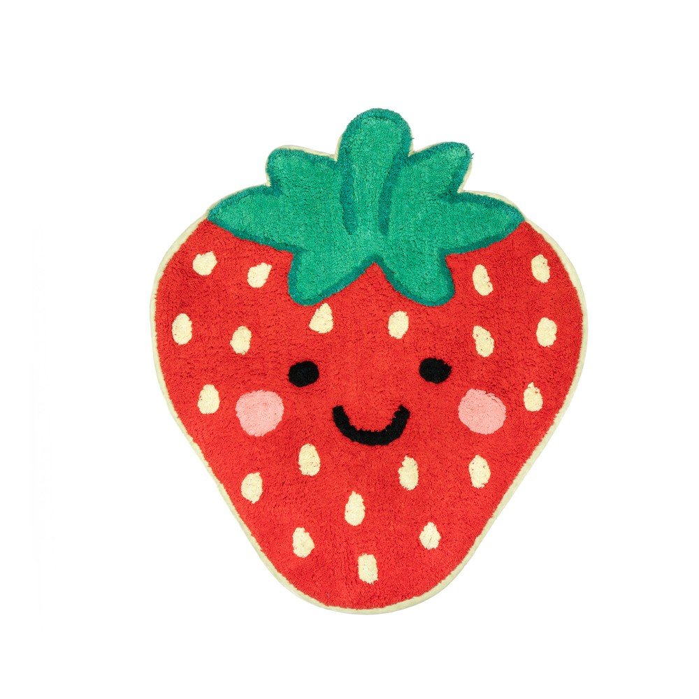 E-shop Červený bavlnený detský koberec 60x52 cm Strawberry – Sass & Belle