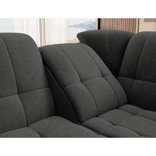 Tmavosivá rozkladacia/s úložným priestorom rohová pohovka (pravý roh/do L) Sado – ELTAP-image-1