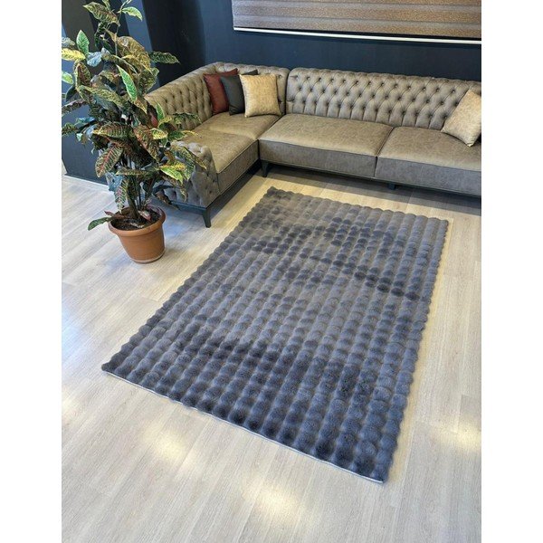 Antracitovosivý prateľný koberec 150x230 cm Bubble Anthracite – Mila Home-image-2