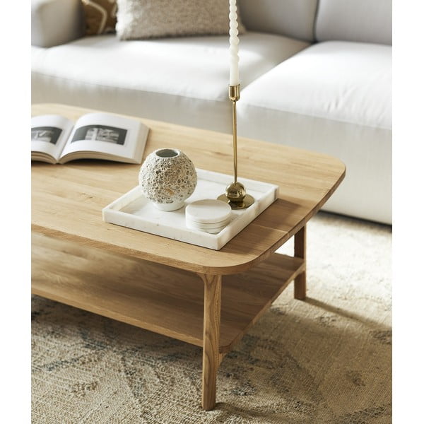 Konferenčný stolík z dubového dreva v prírodnej farbe 60x100 cm Twig – The Beds-image-1