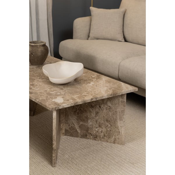 Béžový mramorový konferenčný stolík 70x140 cm Vega – Actona-image-1