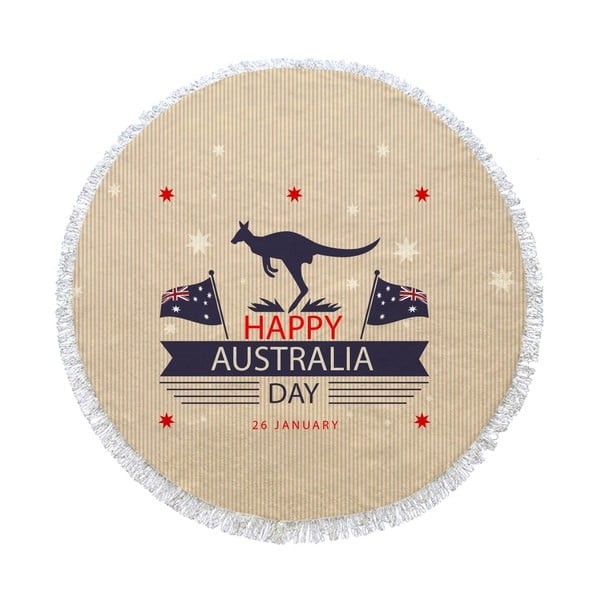 Guľatá plážová osuška Homemania Australia Kangaroo Happy, Ø 150 cm