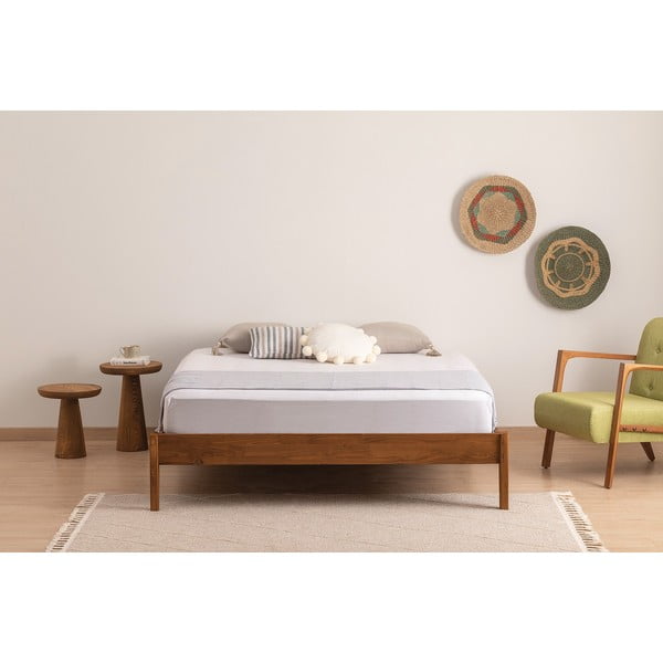 Dvojlôžková posteľ zo smrekového dreva s roštom v tmavohnedo-prírodnej farbe 180x200 cm Galaksi – Kalune Design-image-2