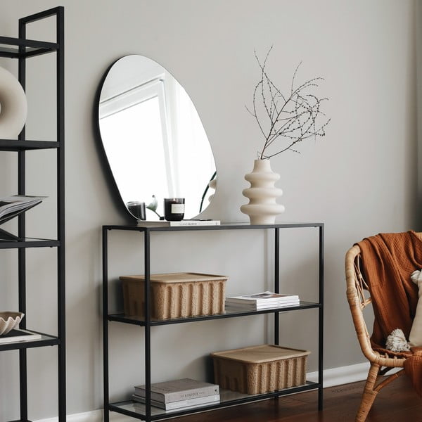 Čierny sklenený regál 100x85 cm Camiko - Neostill-image-4