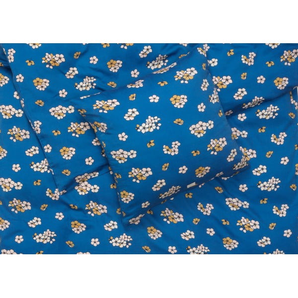 Modré predĺžené obliečky na dvojlôžko z bavlneného saténu 200x220 cm Grand Pleasantly - JUNA-image-1