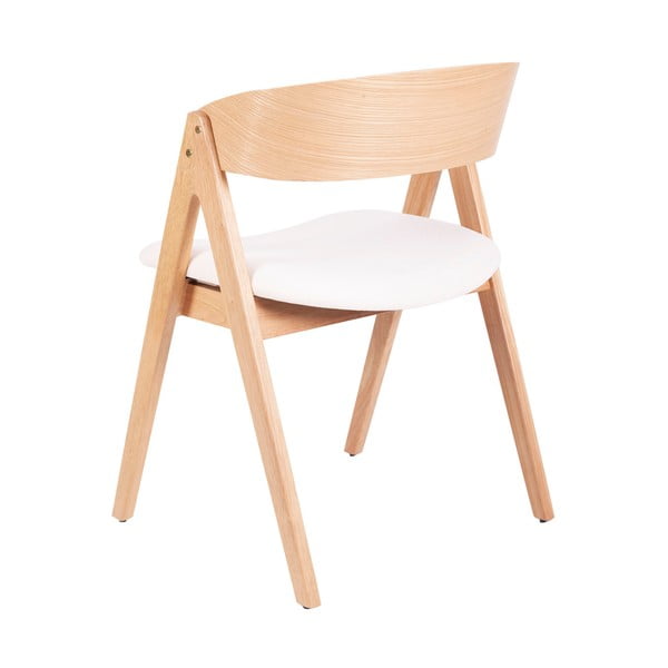 Súprava 2 jedálenských stoličiek z kaučukovníkového dreva s bielym sedákom sømcasa Rina-image-1