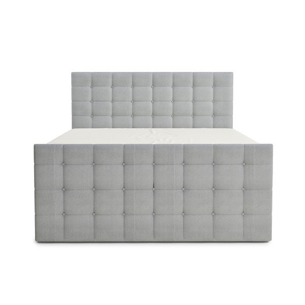Sivá boxspring posteľ s úložným priestorom 200x200 cm Tasca – Maison de Rêve-image-2
