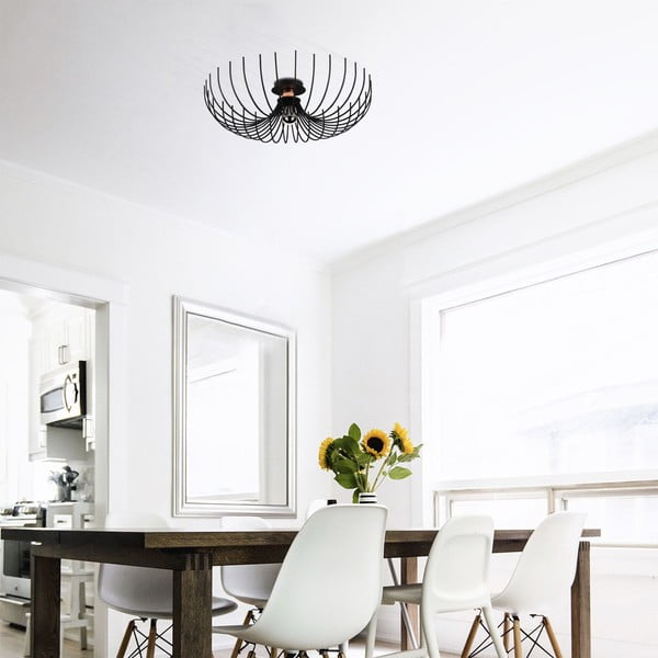 Čierne stropné svietidlo s kovovým tienidlom ø 56 cm Aspendos – Opviq lights-image-3