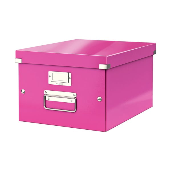 Ružová úložná škatuľa Leitz Universal, dĺžka 37 cm