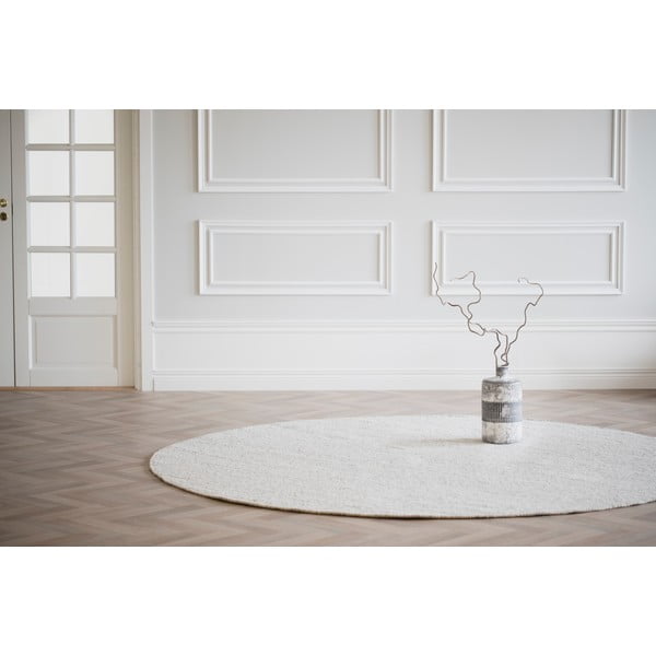 Svetlosivý vlnený okrúhly koberec ø 250 cm Auckland - Rowico-image-2