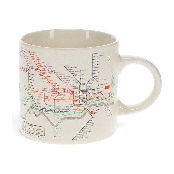 Béžový keramický hrnček 350 ml Heritage Tube Map – Rex London