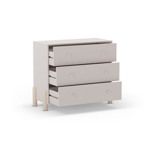 Krémová nízka detská komoda z borovicového dreva 90x80 cm Enola – Marckeric-image-4